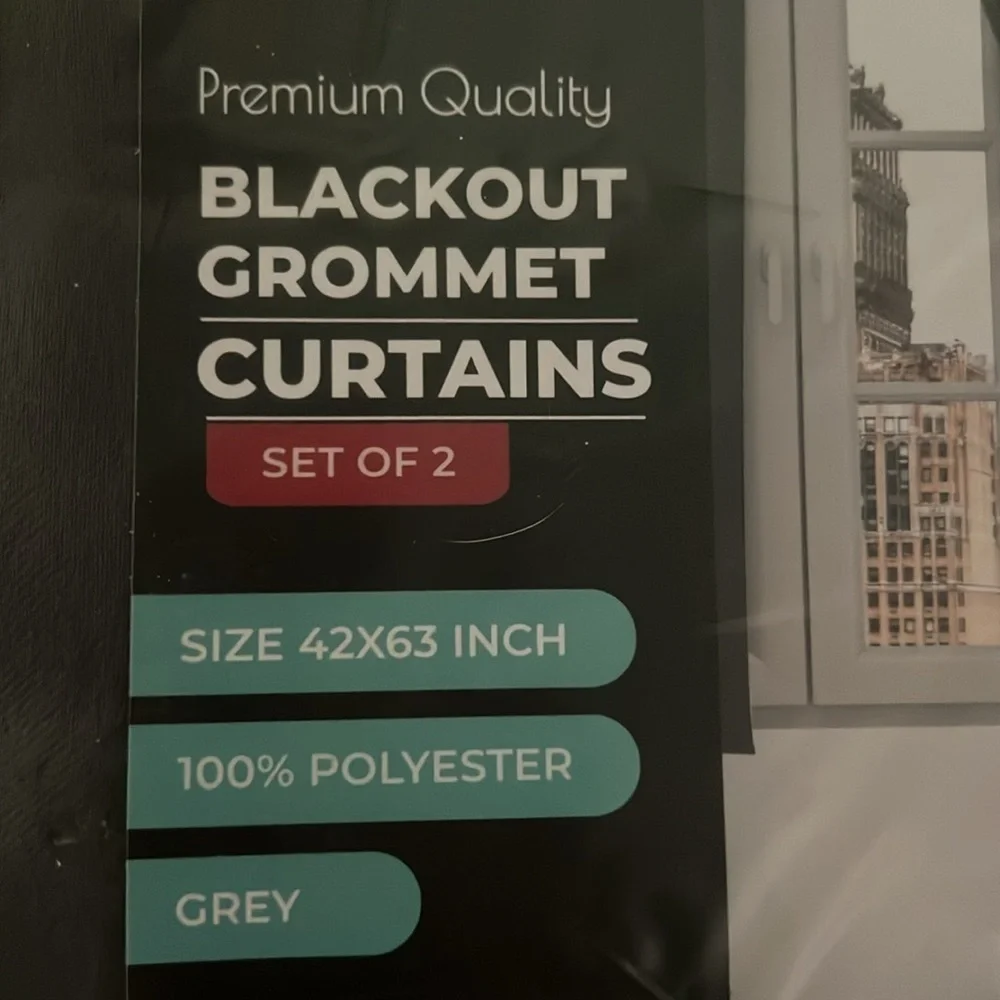 Cozolo black out Grey Curtains NIP